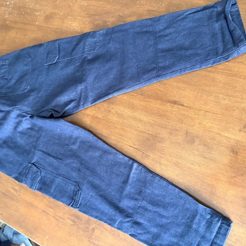 Banana Republic Mid-Rise Loose TENCEL™-Linen Cargo Pants indigo 33x32